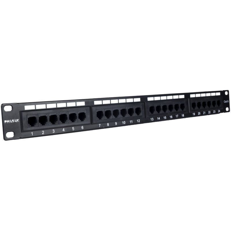 Patch Panel Phasak PU 2420 / 24 Portas / Cat.6 / Altura 1U