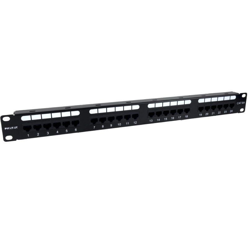 Patch Panel Phasak PU 2421 / 24 Portas / Cat.6a / Altura 1U