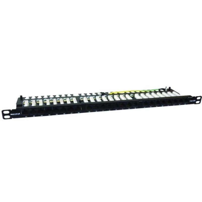 Phasak PU 4811 Patch Panel / 24 Portas / Cat.6a / Altura 0.5u