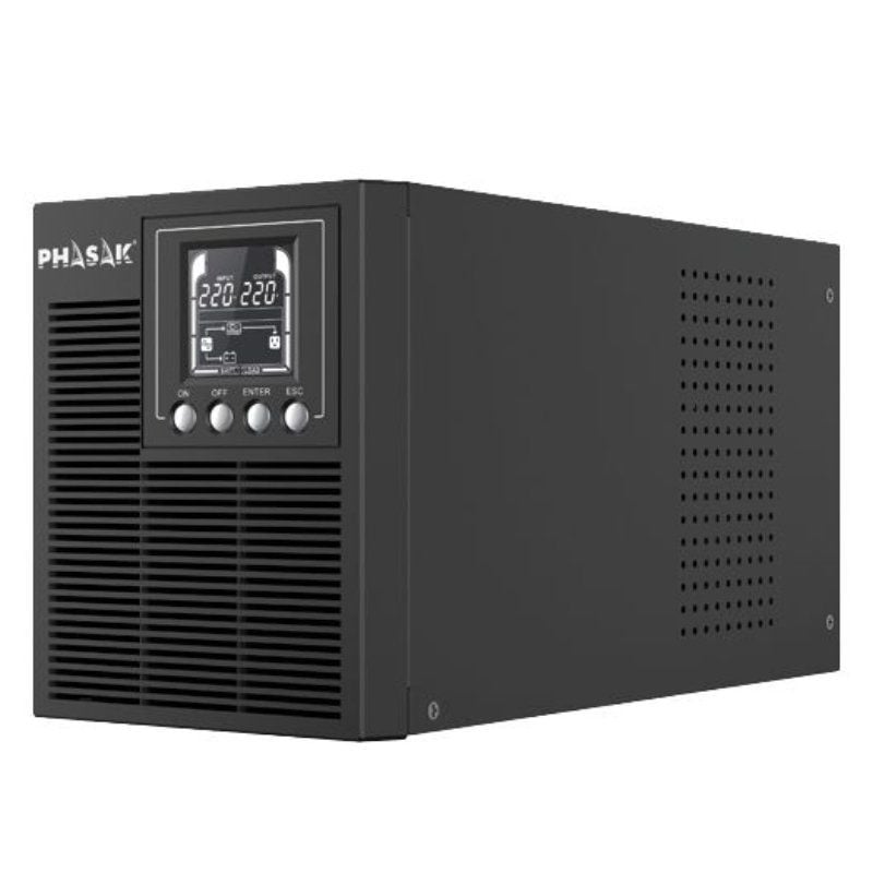 UPS Phasak 1000 VA Online LCD / 1000va-900w / 3 Saídas / Formato Torre