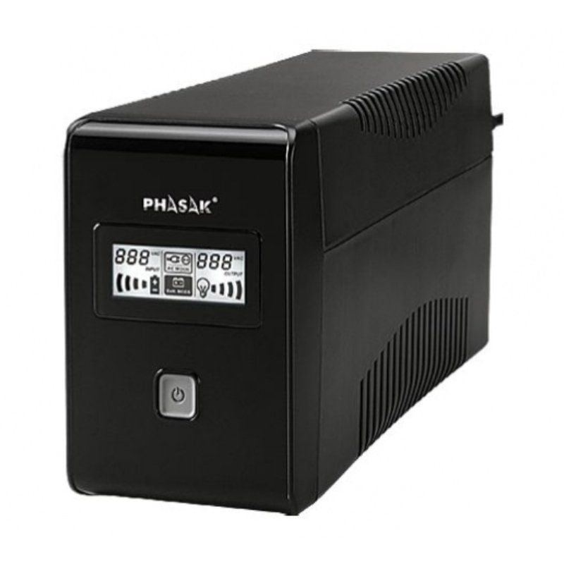 UPS Phasak 850 VA LCD Interactiva / 850VA / 2 Saídas / Formato Torre