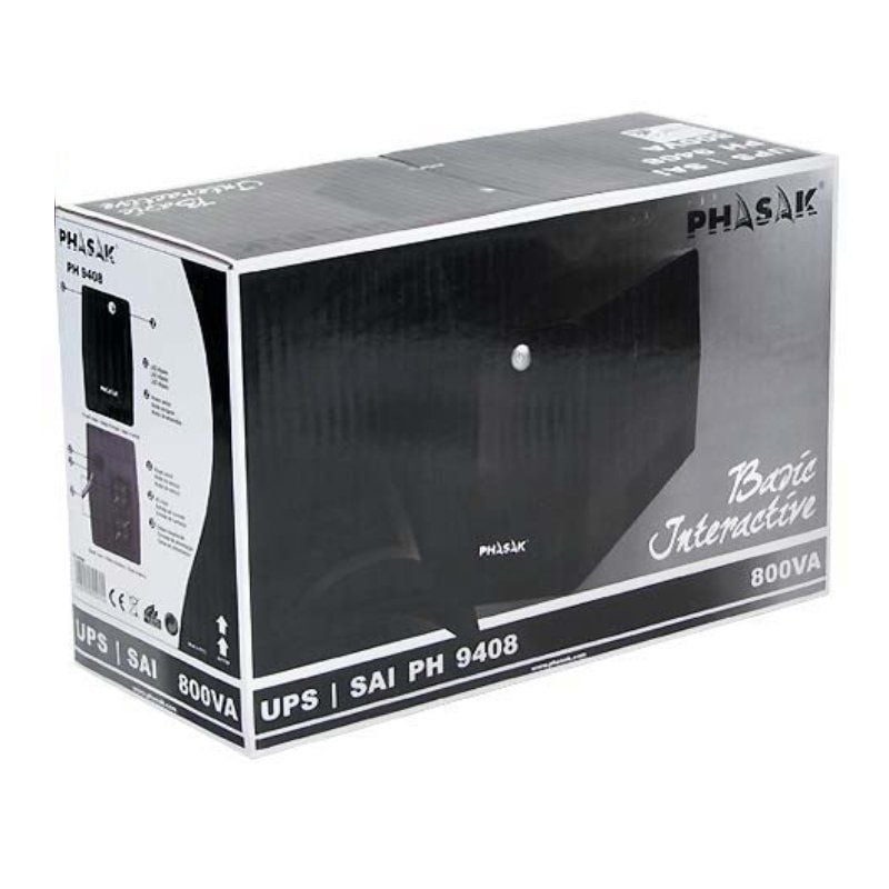 UPS Phasak Basic Linha Interactiva 800 VA / 800va-480w / 2 Saídas / Formato Torre