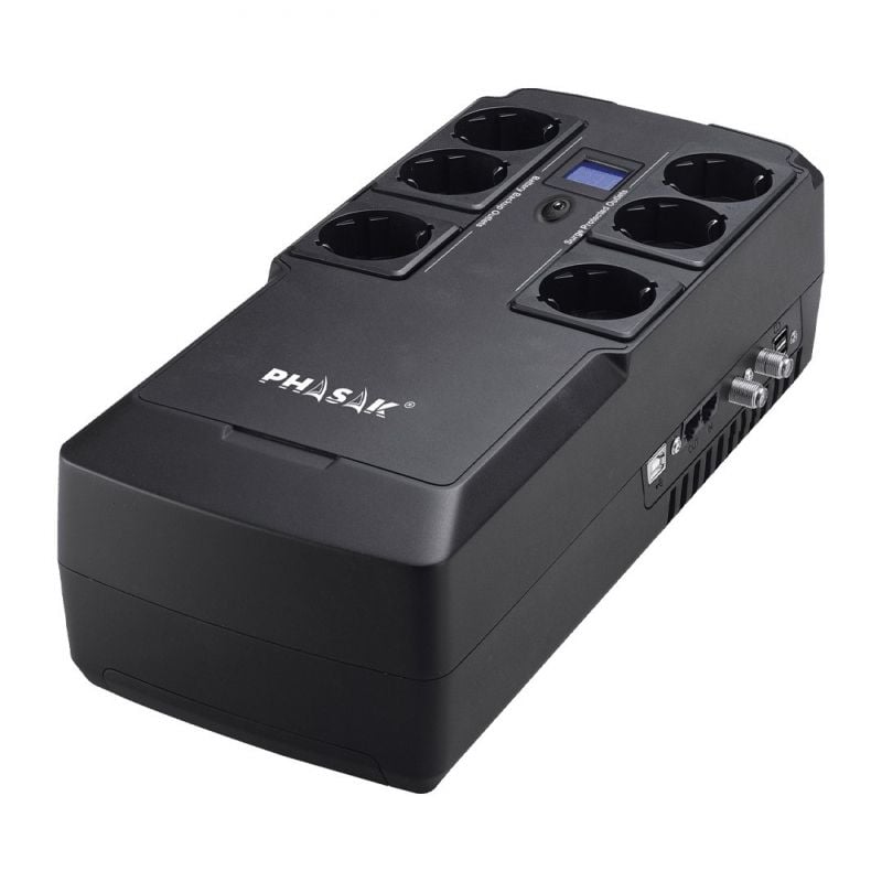 UPS Interactiva da Linha Phasak Kryptos 800 VA / 480W / 6 Saídas / Formato de Bloco