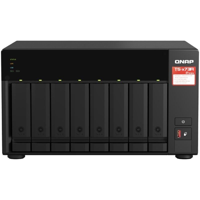 QNAP Ts-873a NAS / 8 Compartimentos 3,5"- 2,5" / 8GB DDR4 / Formato de Torre
