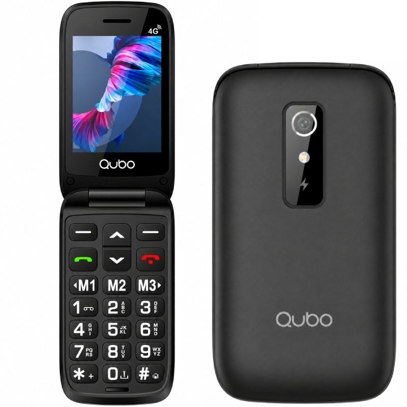 Telemóvel Qubo P-220bkc 4G para Idosos / Preto