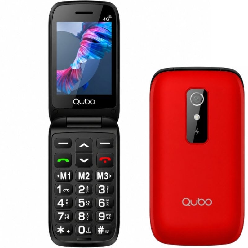 Telemóvel Qubo P-220rd 4G para Idosos / Vermelho