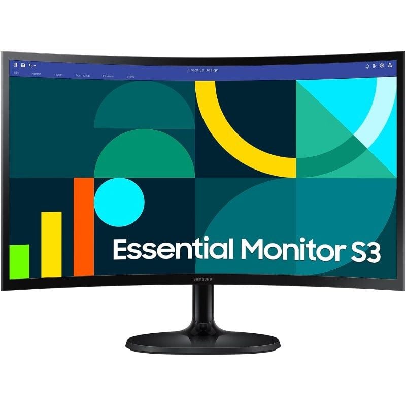 Monitor Profissional Curvo Samsung Essential Monitor S3 S36GD S24D364GAU / 24" / Full HD / Preto