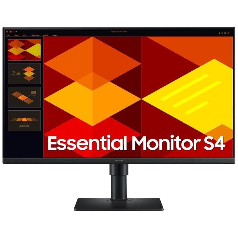 Monitor Profissional Samsung Essential Monitor S4 S24D406GAU / 24" / Full HD / Multimédia / Ajustáv…