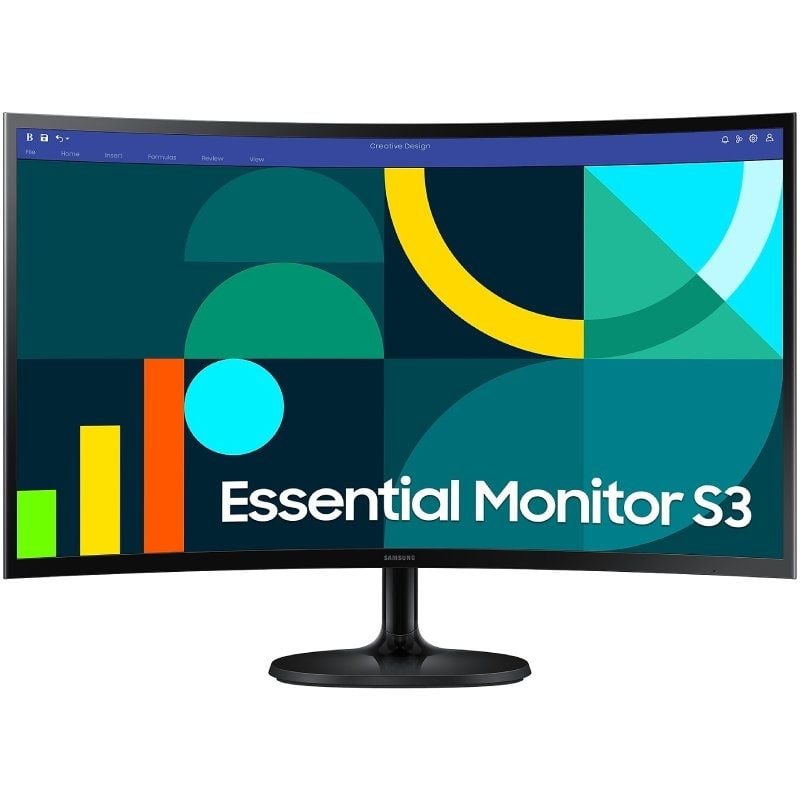 Monitor Curvo Samsung Essential Monitor S3 S36GD S27D364GAU / 27" / Full HD / Preto