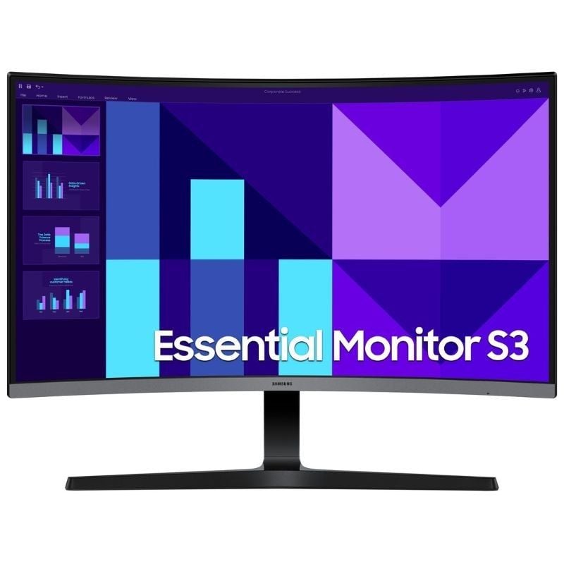 Samsung Essential S3 S39GD S27D392GAU Monitor Profissional Curvo de 27" / Full HD / Preto e Prateado