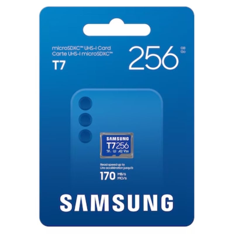 Cartão de Memória Samsung P7 de 256 GB Microsd XC / Classe 10 / 170 MB / S