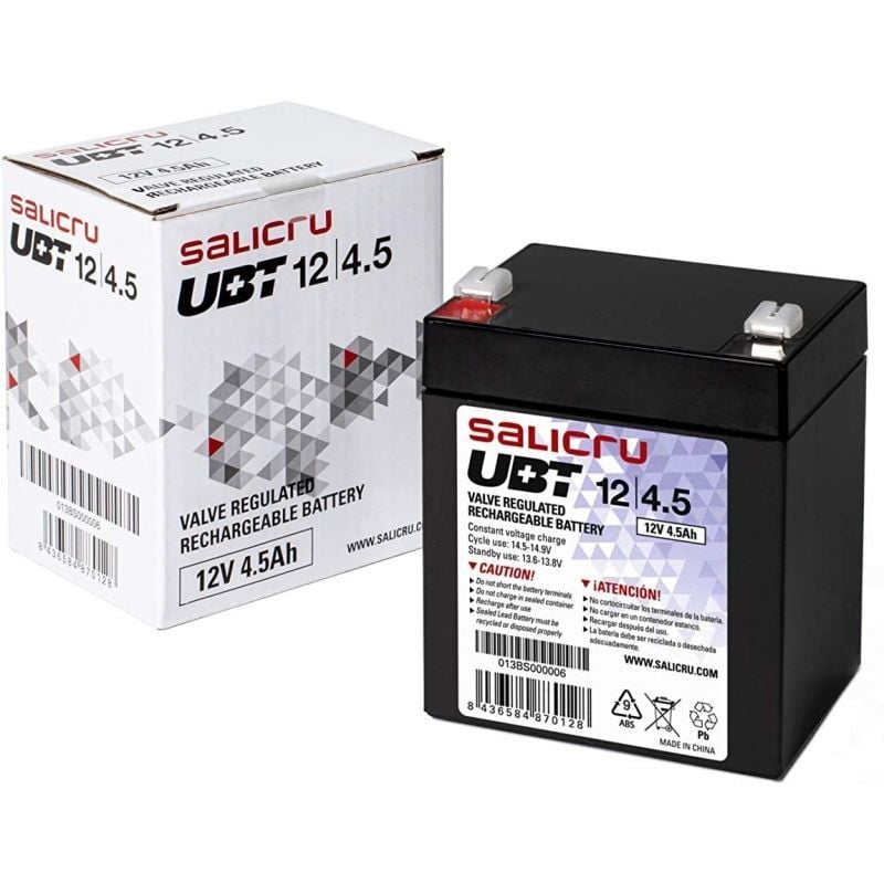 Bateria Salicru UBT 12 / 4,5 Compatível com a UPS Salicru de Acordo com as Especificações.