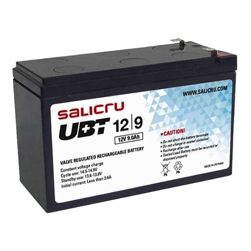 Bateria Salicru UBT 12 / 9 Compatível com a UPS Salicru de Acordo com as Especificações.