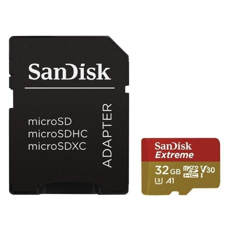 Cartão de Memória Sandisk Extreme 32GB Microsd HC Uhs-i com Adaptador / Classe 10 / 100mbs