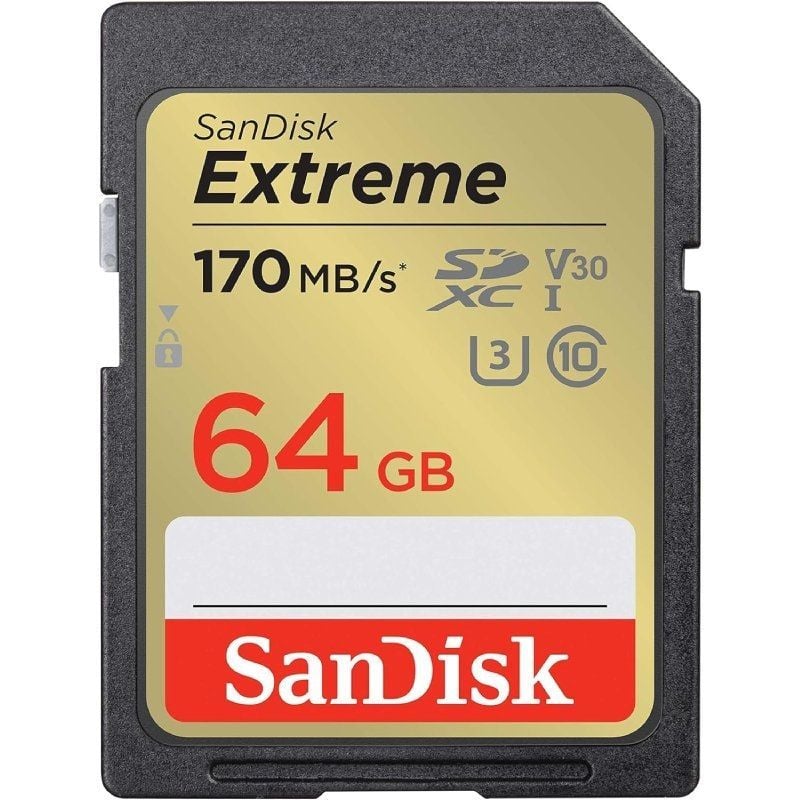 Cartão de Memória Sandisk Extreme 64GB SD XC Uhs-i Uhs-i Classe 10 / 170mbs