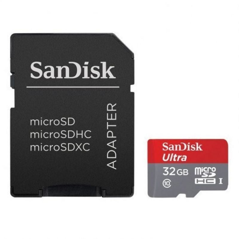 Cartão de Memória Sandisk Ultra 32GB Microsd HC Uhs-i com Adaptador / Classe 10 / 120mbs