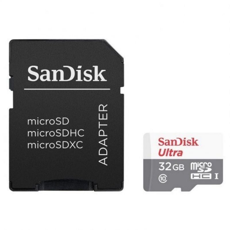 Cartão de Memória Sandisk Ultra 32GB Microsd HC com Adaptador / Classe 10 / 100MB / S