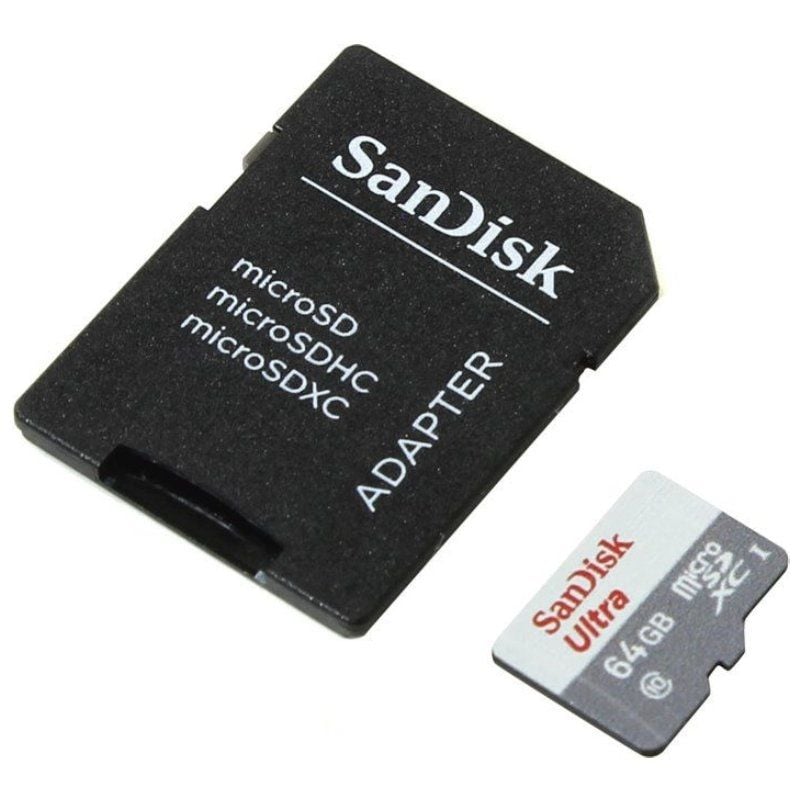 Cartão de Memória Sandisk Ultra 64GB Microsd XC com Adaptador / Classe 10 / 100MB / S