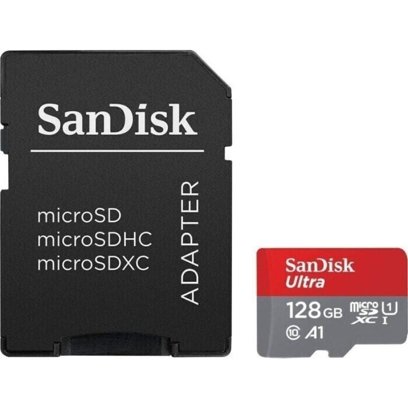 Cartão de Memória Sandisk Ultra 128GB Microsd XC com Adaptador / Classe 10 / 140mbs