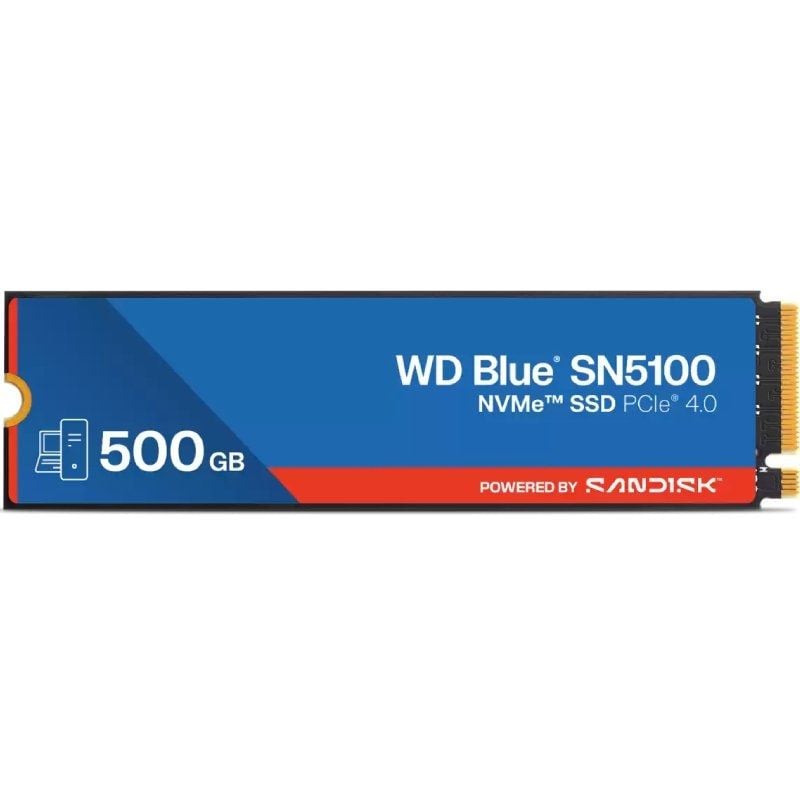 Sandisk WD Blue SN5100 SSD 500GB / M.2 2280 PCIe Gen4 / Capacidade Total