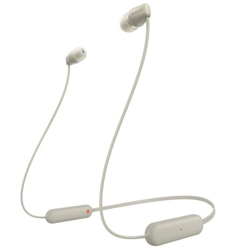 Auscultadores Intra-auriculares sem Fios Sony Wi-c100 / com Microfone / Bluetooth / Bege