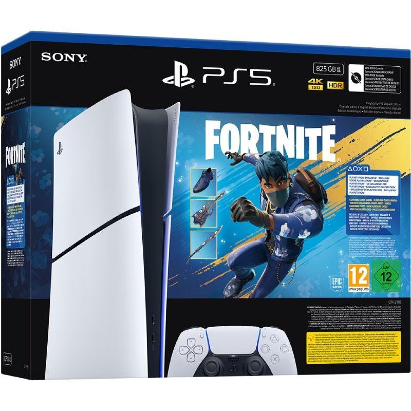 Consola Sony Playstation 5 - PS5 Slim Digital 825GB / Inclui Comando Dual Sense e Blunde Fortnite F…