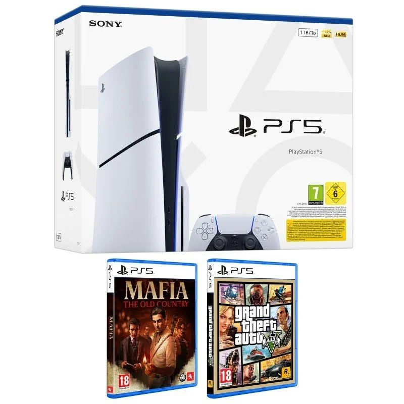 Consola Sony Playstation 5 - PS5 Slim Standard 1TB / Inclui Controlador Dual Sense e Jogo GTA V + M…