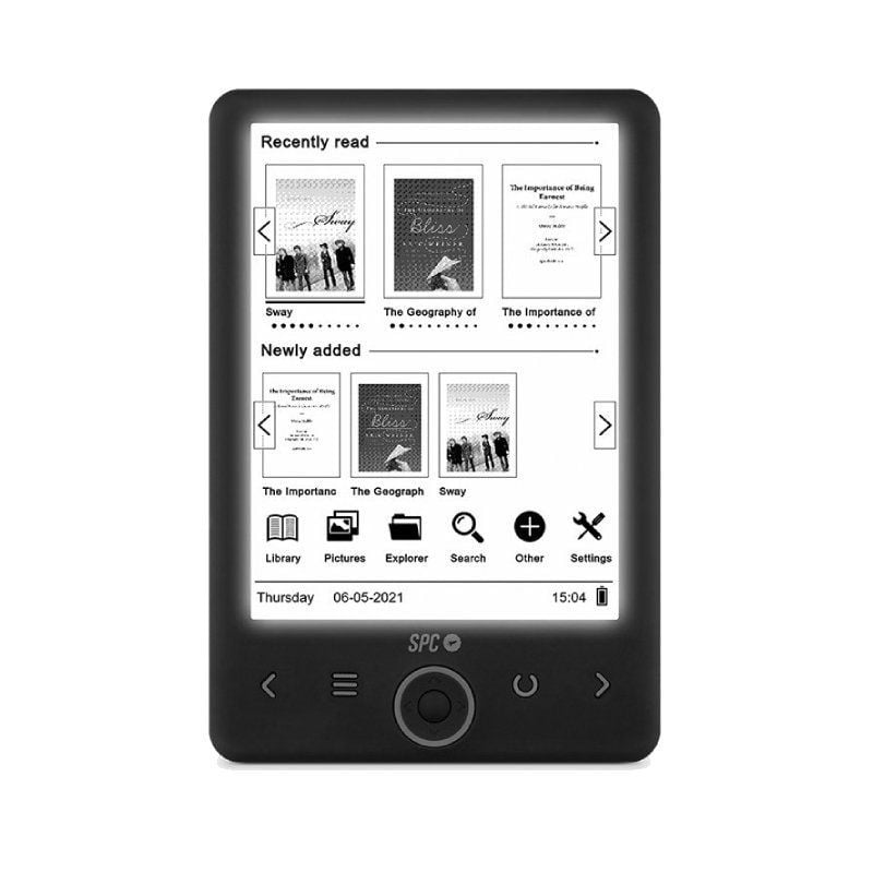 SPC Dickens Light 2 E-book / 6" / Tinta Eletrónica / Preto