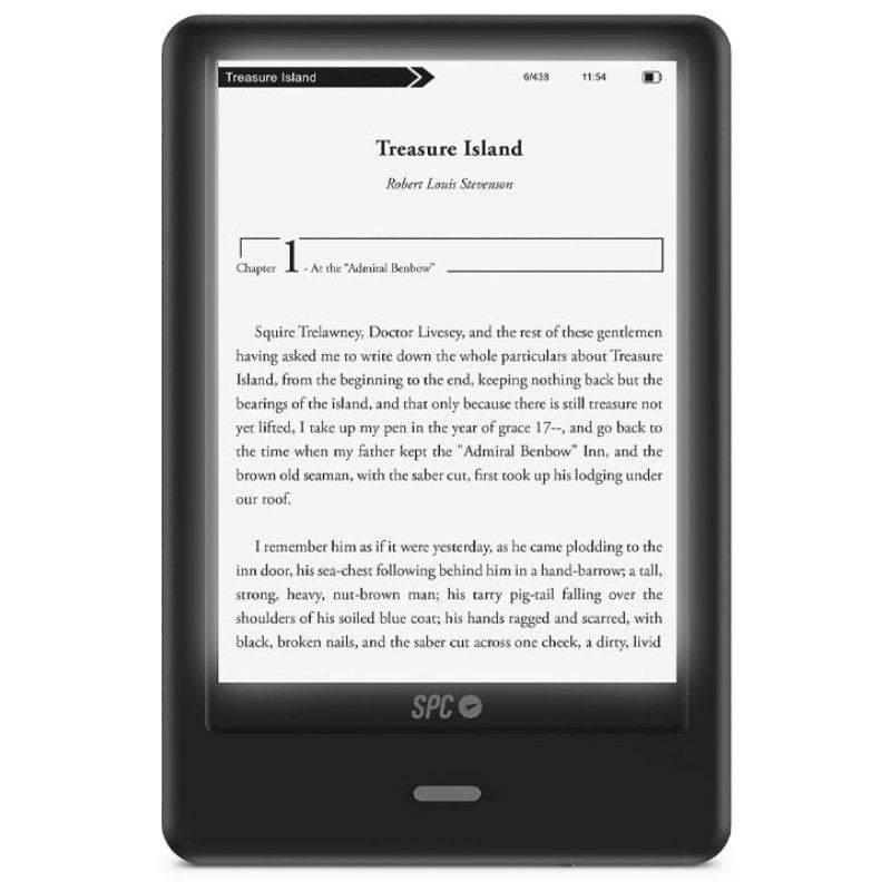 SPC Dickens Light 2 Pro E-book / 6" / Tinta Eletrónica / Preto