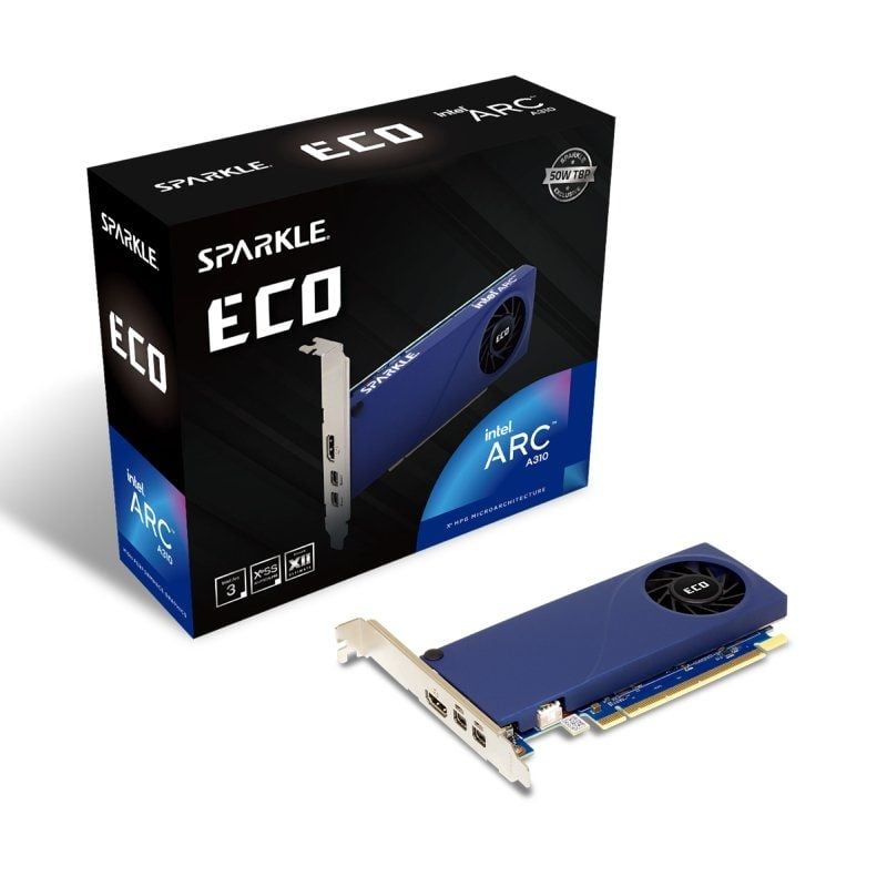 Placa Gráfica Intel Arc A310 ECO Sparkle / 4GB GDDR6 / Compatível com Baixo Perfil