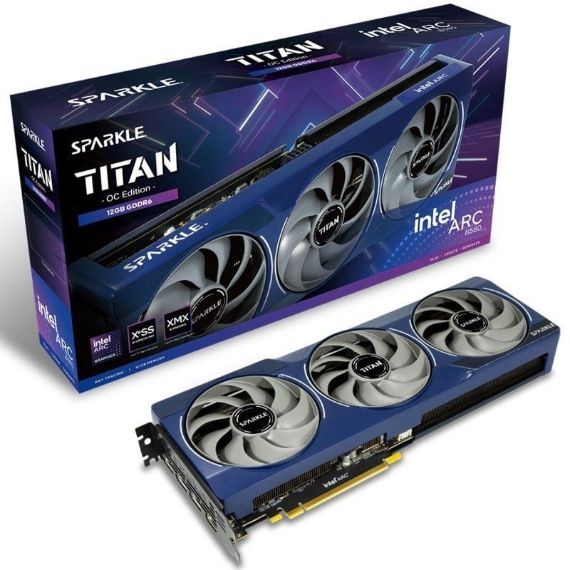 Placa Gráfica Intel Arc B580 Titan OC Edition / 12GB GDDR6 Sparkle