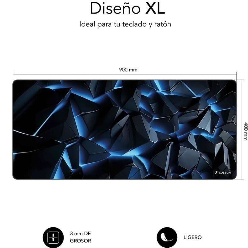 Tapete de Rato Subblim Blue Obsidian XL / 900 X 400 X 3 Mm