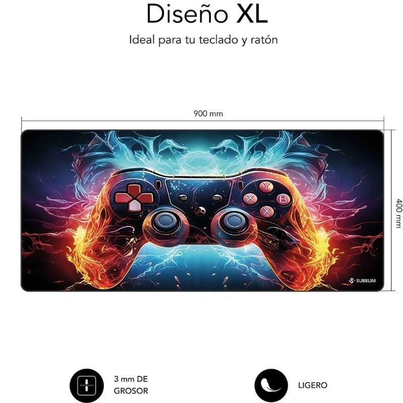 Tapete de Rato Subblim Gamecore XL / 900 X 400 X 3 Mm