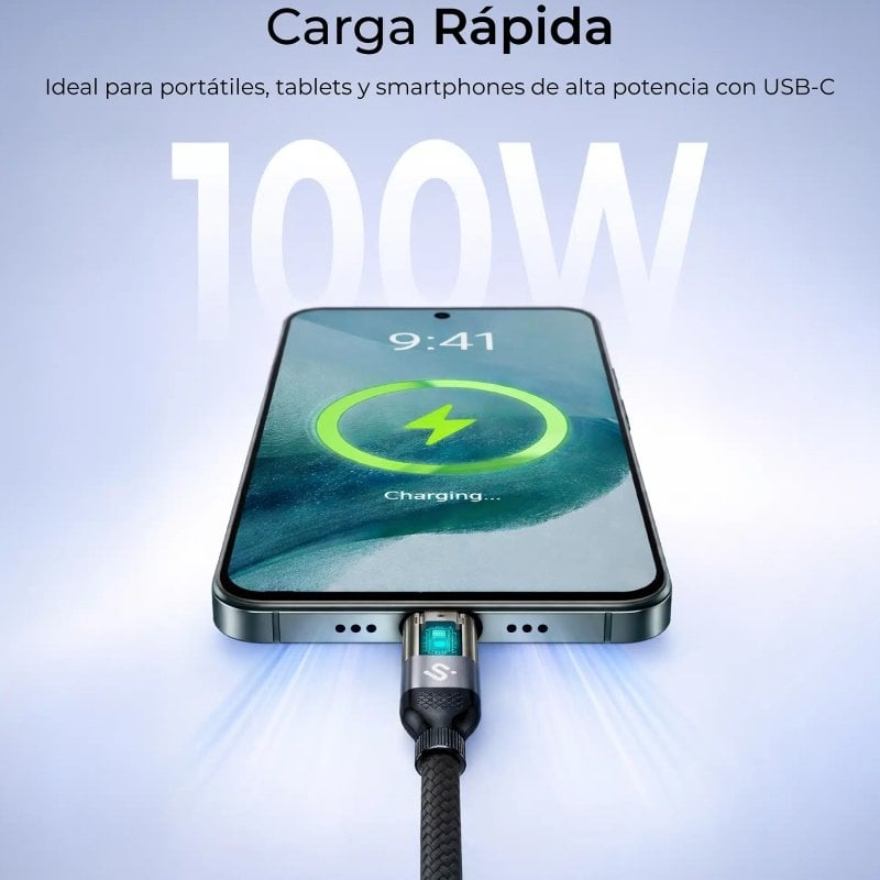 Cabo USB 2.0 Tipo C Sublim Powermag LED / USB Tipo C Macho - USB Tipo C Macho / Até 100 W / 480 Mbp…