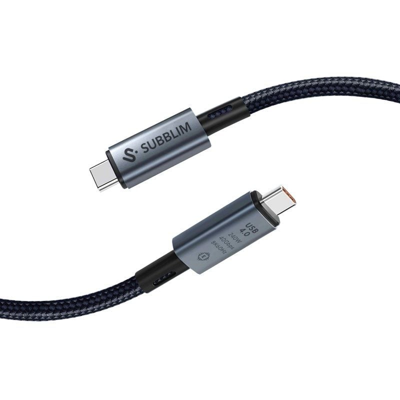 Cabo USB 4.0 Type-c Subblim High / USB Type-c Macho - USB Type-c Macho / Até 240W / 1,5m / Preto