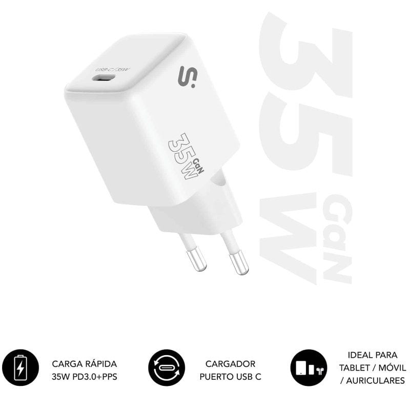 Carregador de Parede Gan Subblim 35W Carregador USB C / 1xusb Type-c / 35W