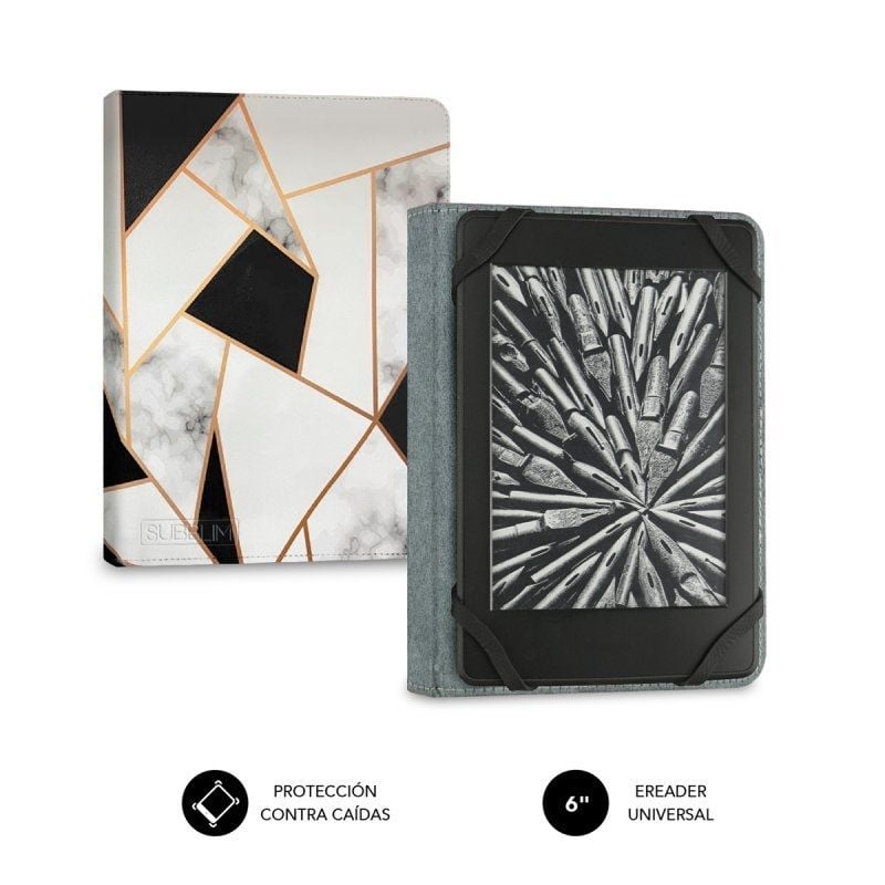 Subblim 1EC011 Clever Ebook Case Capa para Ebook 6" Marble Black