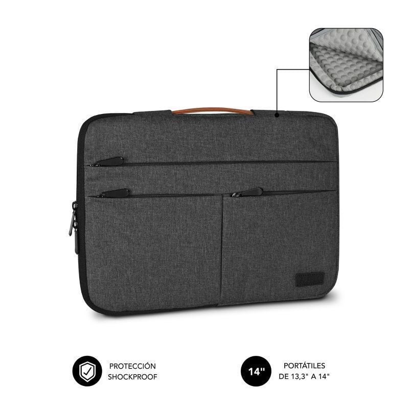 Bolsa Subblim Air Padding 360 para Computadores Portáteis Até 14" / Cinzento Escuro
