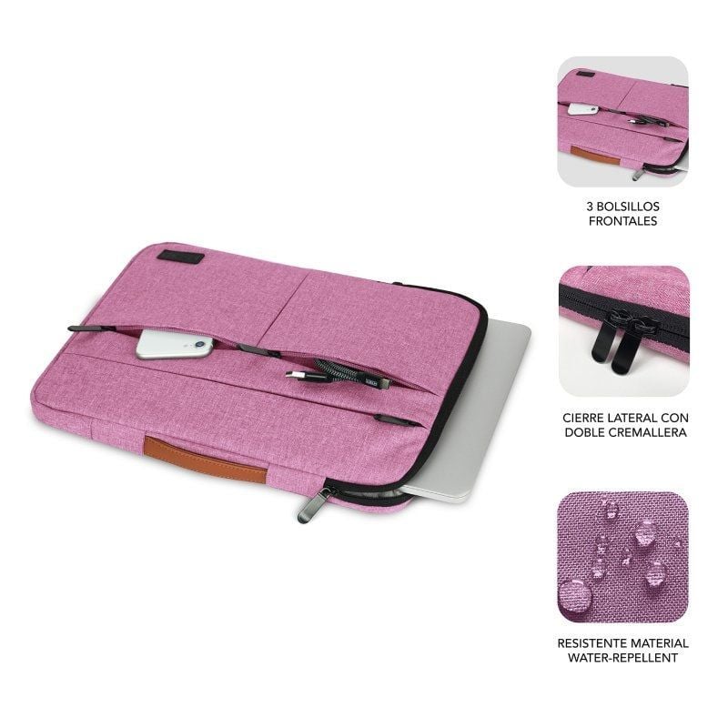 Bolsa Subblim Air Padding 360 para Computadores Portáteis Até 14" / Rosa