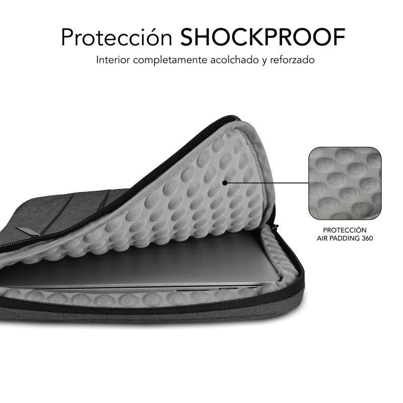 Bolsa Subblim Air Padding 360 para Computadores Portáteis Até 15,6" / Cinzento Escuro