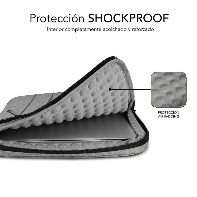 Bolsa Subblim Air Padding 360 para Computadores Portáteis Até 15,6" / Cinzento Claro