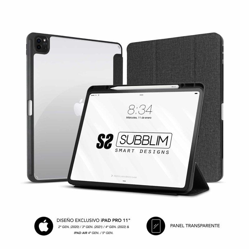 Capa Anti-choque Subblim Clear Shock Case para Ipad Pro 11" Tablet 2020-2022 / Preto