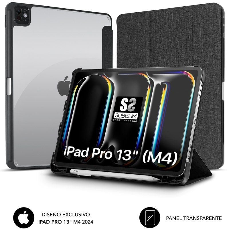 Capa Anti-choque Subblim Clear Shock Case para Ipad Pro 12,9" 2024 M4 / Preto
