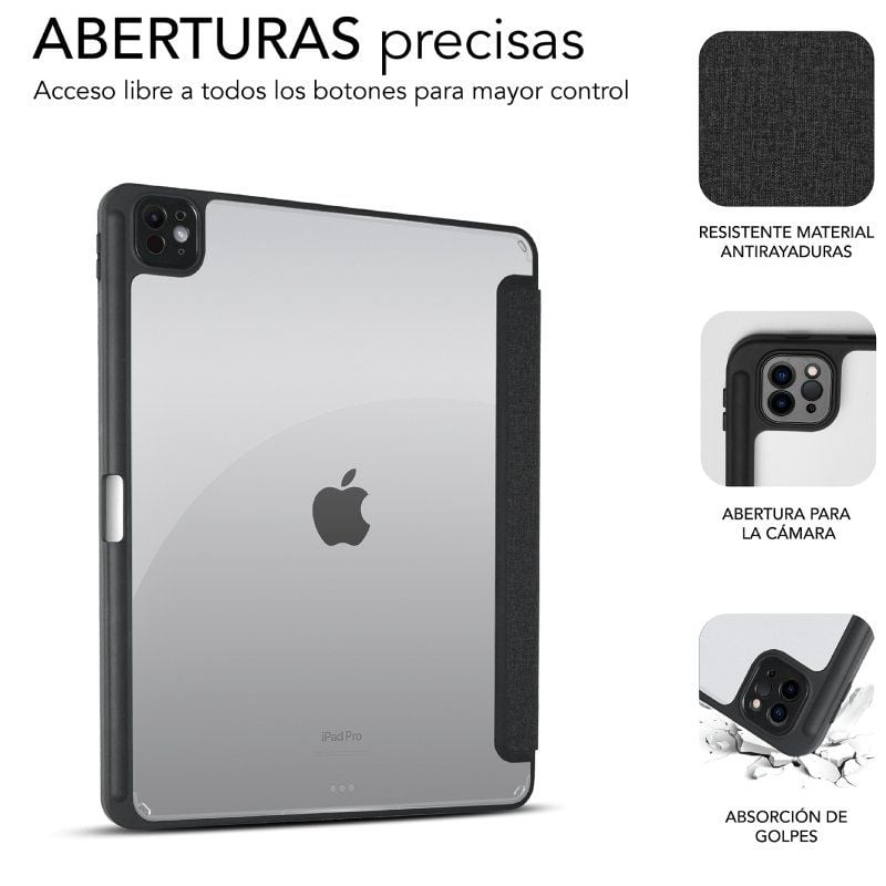 Capa Anti-choque Subblim Clear Shock Case para Ipad Pro 12,9" 2024 M4 / Preto