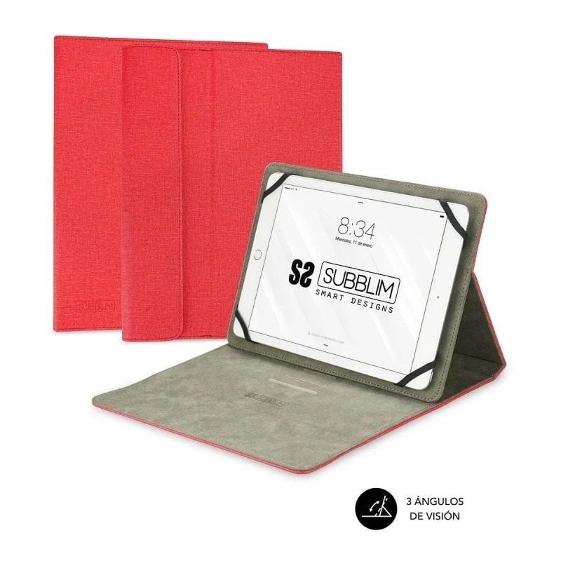 Estojo de Suporte Subblim Clever para Tablets de 9"-10,1" / Vermelho