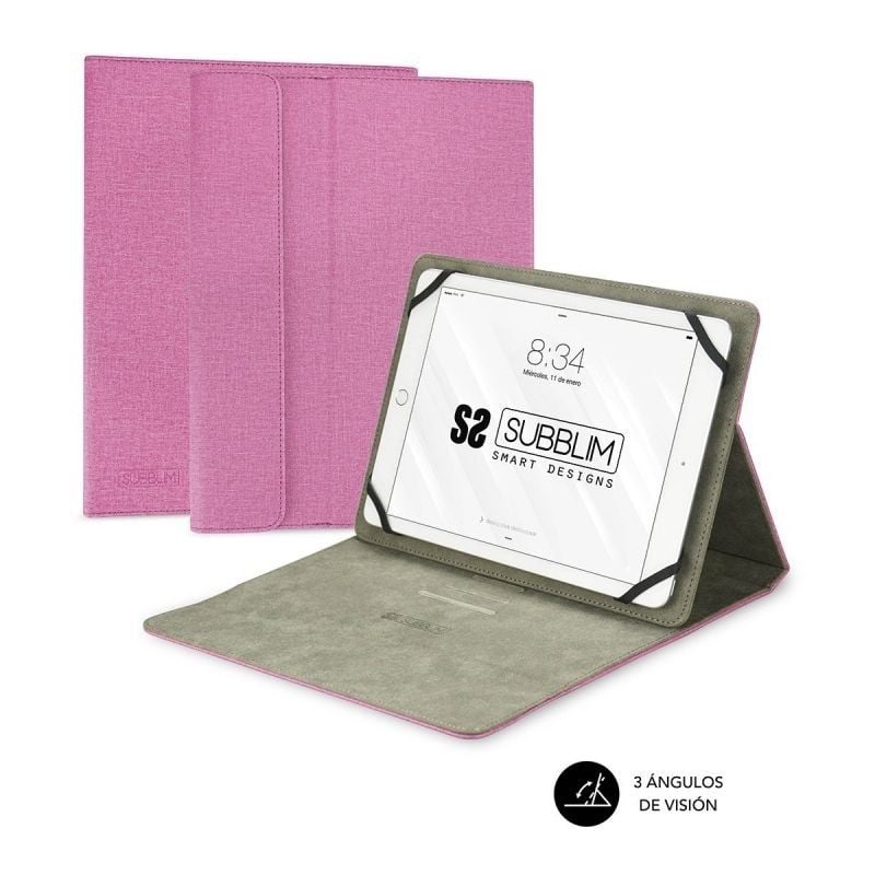Estojo de Suporte Subblim Clever para Tablets de 9"-10,1" / Rosa