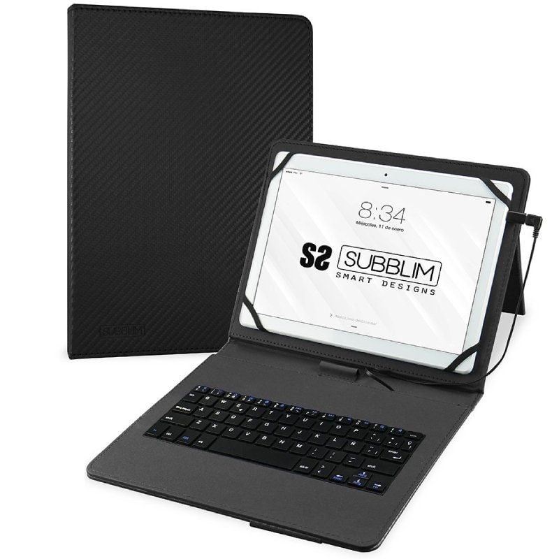 Capa de Teclado USB Subblim Keytab Pro para Tablets de 10,1"-11" / Preto