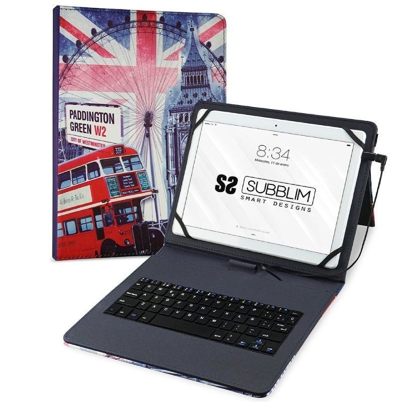 Subblim Keytab Pro USB England Keyboard Keyboard Case para Tablets de 10,1"-11"