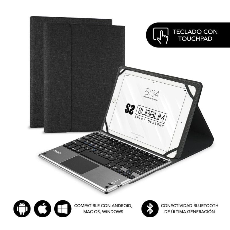 Subblim Keytab Pro Bluetooth Touchpad Keyboard Cover para Tablets 10.1"-10.8" / Preto