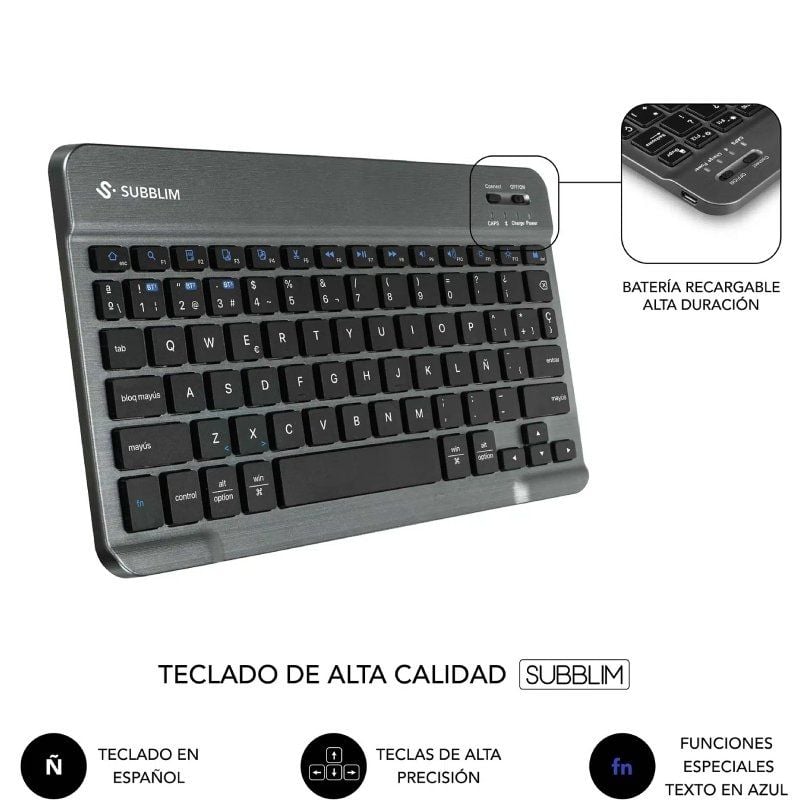 Capa para Teclado Subblim Keytab Pro BT Lenovo Tab 2025 11,5" com Teclado / Preto